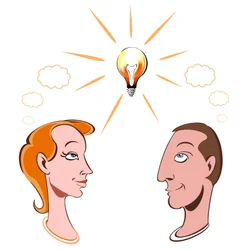 Zwei Köpfe sind besser als einer - Illustration eines Sprichworts